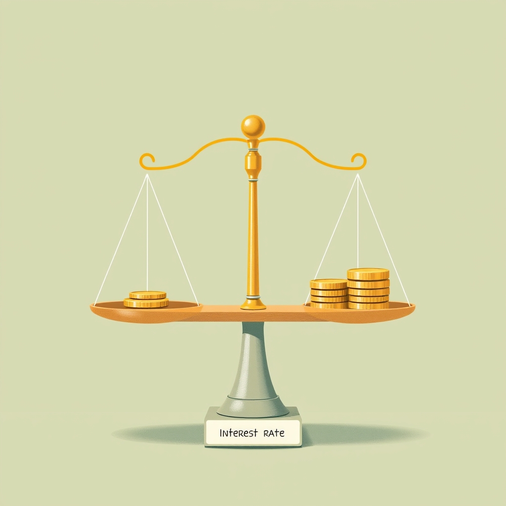 A balance scale showing flexibility outweighing interest rate, illustrating hard money's value.