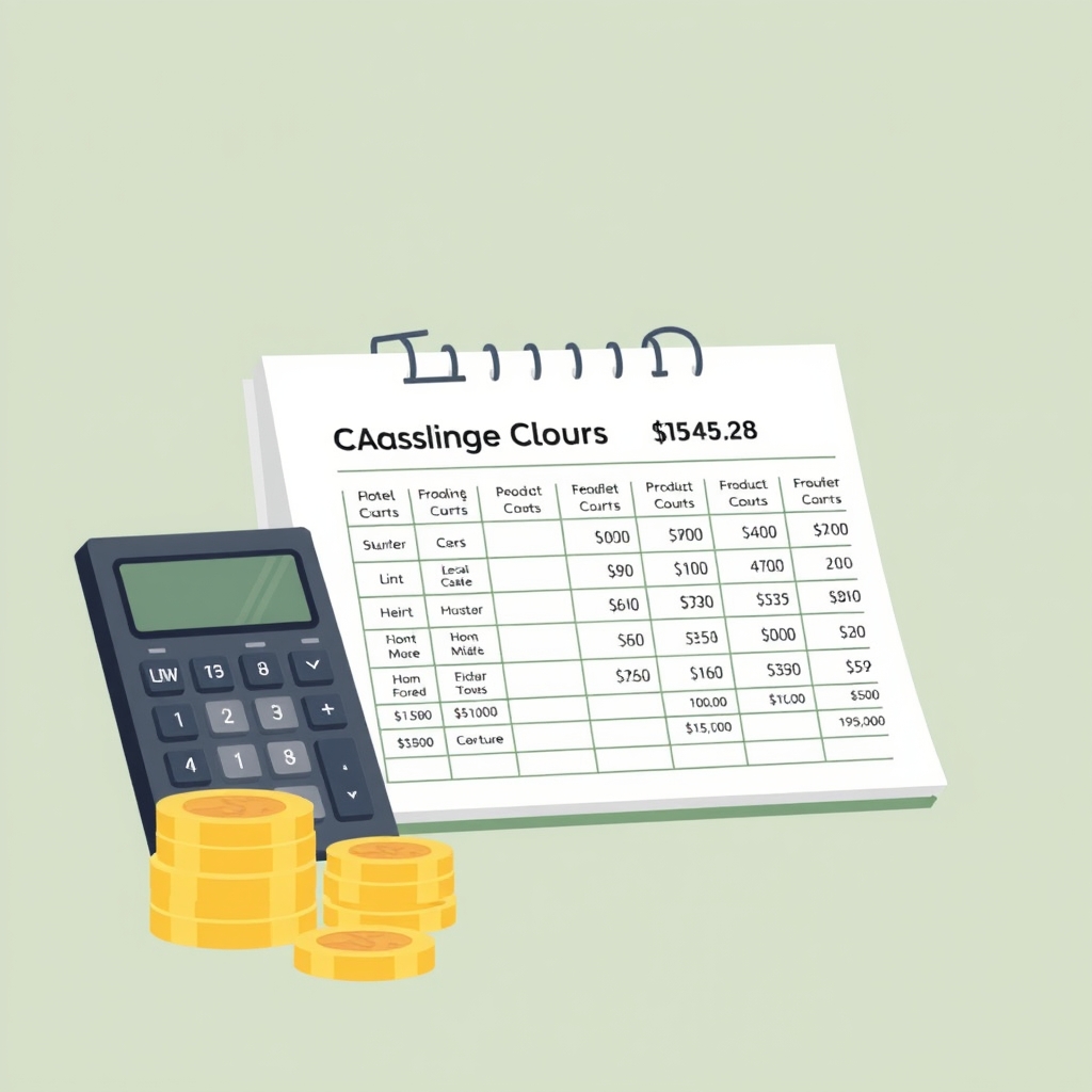 A calculator and budget spreadsheet showing hidden closing costs on a real estate loan.