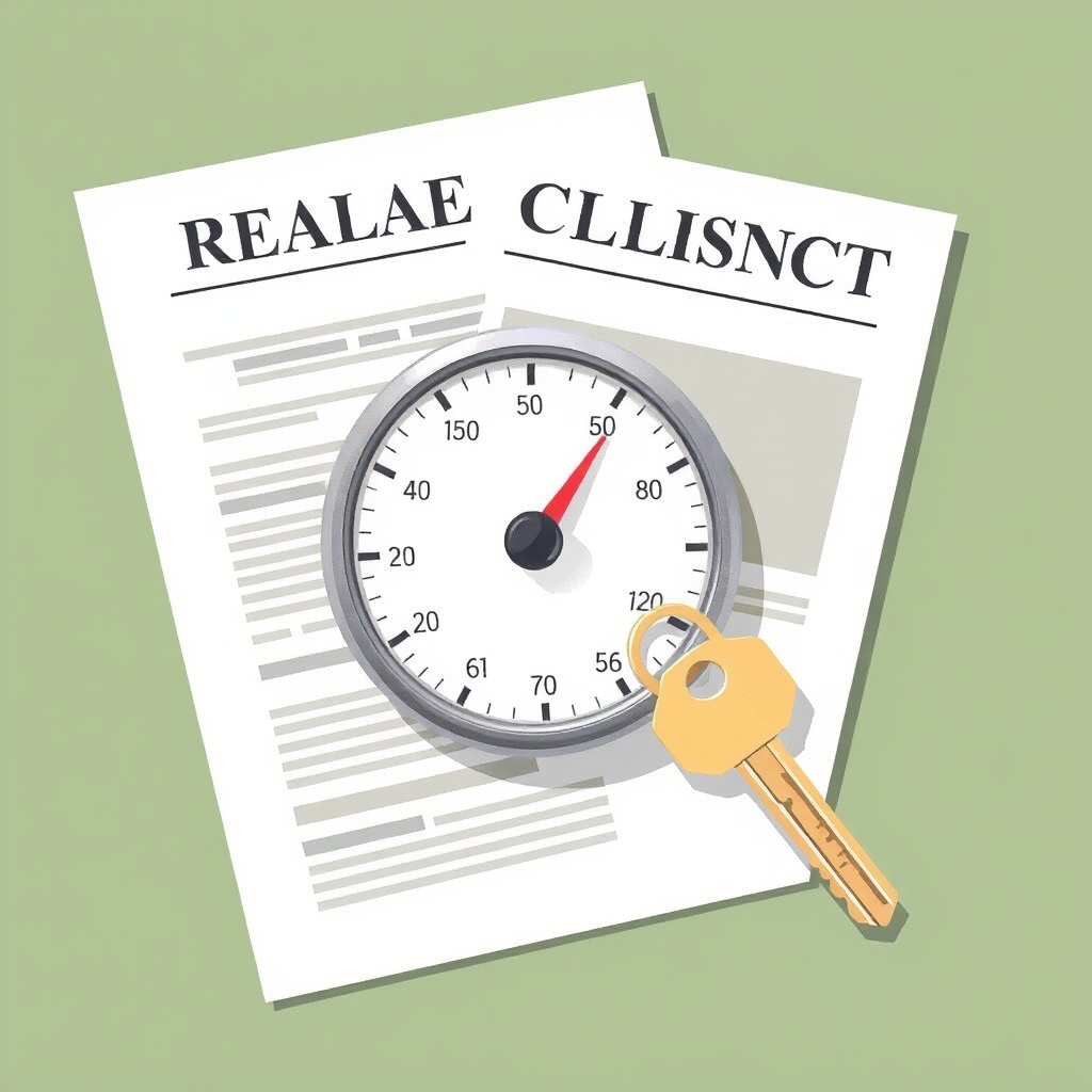 A speedometer overlaid on a closing document, symbolizing fast hard money funding.